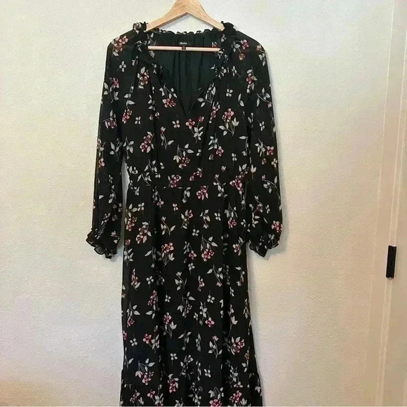 Madewell Dresses & Skirts - Madewell - Long Black, Floral Dress